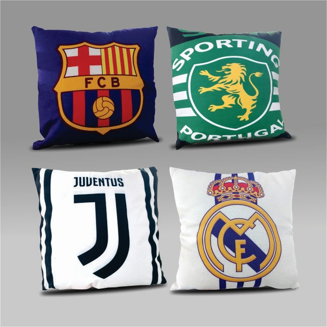 Cushion with football emblem