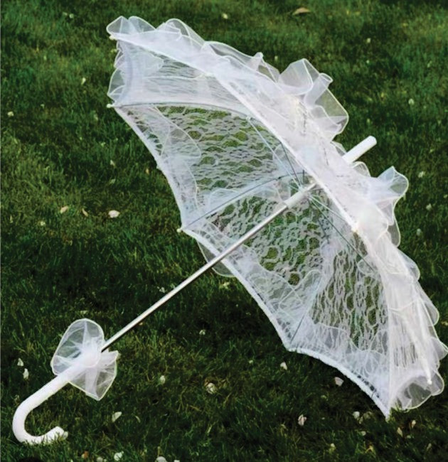 White Nupcial Lace Parasol Umbrella